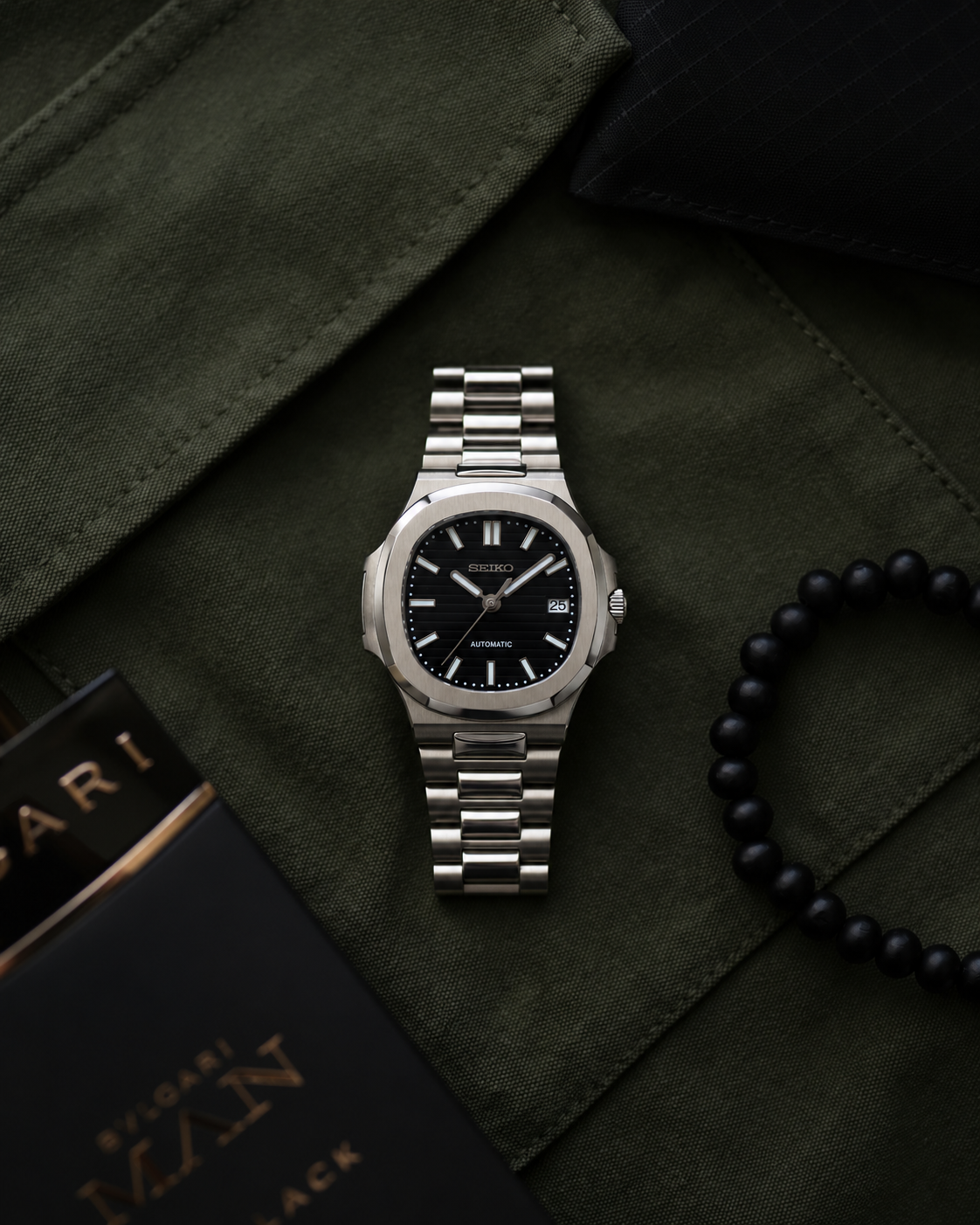 שעון Seiko Nautilus Mod שחור מקולקציית TIME +